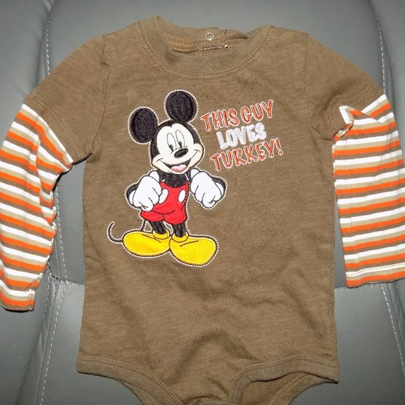 Disney Mickey Mouse "THIS GUY LOVES TURKEY" - Picture 2 of 3